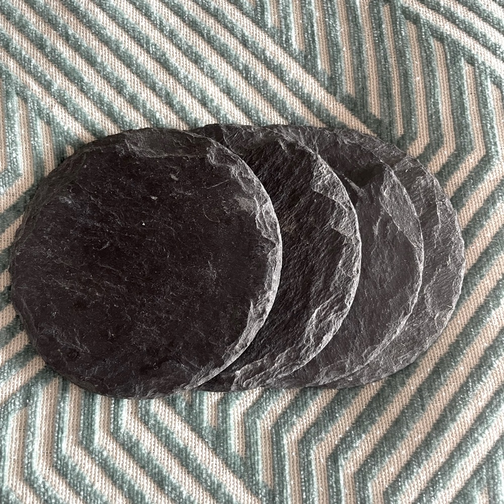 Set of 4 coasters - Grey Slate Stone